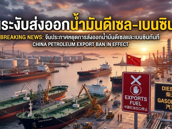 จีนสั่งระงับส่งออกน้ำมันดีเซล-เบนซิน สั่ง Sinopec และ PetroChina มีผลทันที