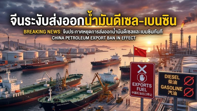 จีนสั่งระงับส่งออกน้ำมันดีเซล-เบนซิน สั่ง Sinopec และ PetroChina มีผลทันที