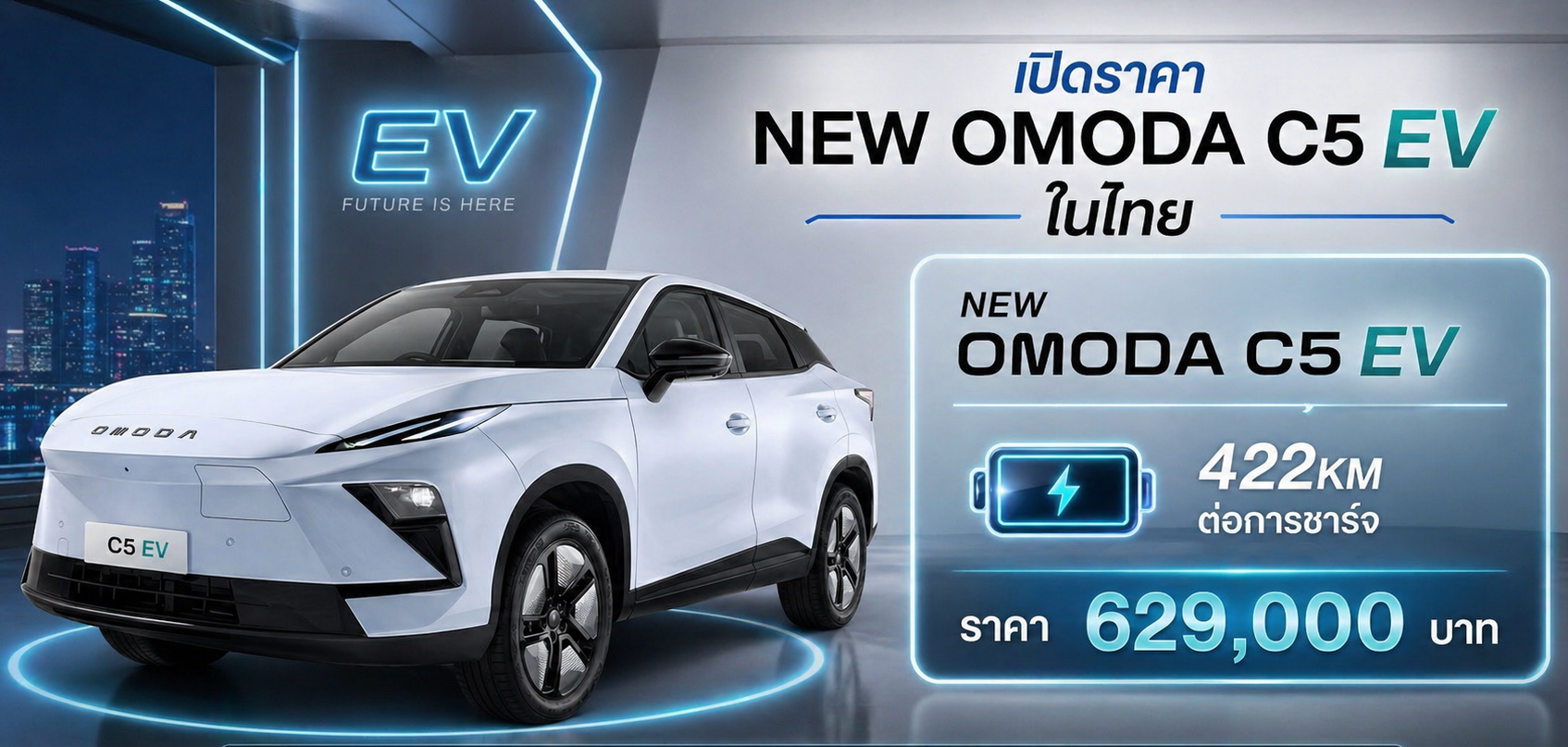 เปิดขายไทย 629,000 บาท NEW OMODA C5 MAX+ ไมเนอร์เชนจ์ 422 กม./ชาร์จ NEDC โอโมด้า C5 ใหม่ ตารางผ่อนดาวน์