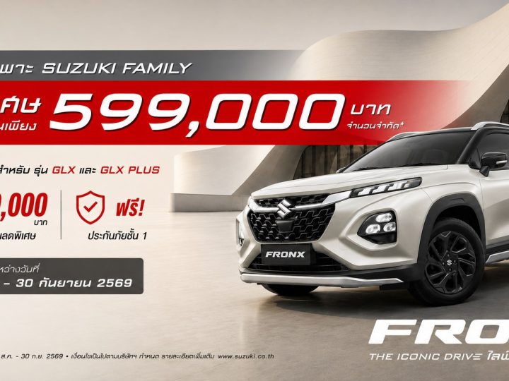 ลดราคา 90,000 บาท SUZUKI FRONX รุ่น GL เหลือ 599,000 บาท แค่ 200 คันเท่านั้น รุ่นอื่นลด 20,000 บาท