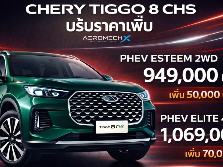 ราคาเพิ่ม 50,000 -70,000 บาท CHERY Tiggo 8 PHEV SUV 7 ที่นั่งใหม่ ขายไทย 949,000 – 1,069,000 บาท