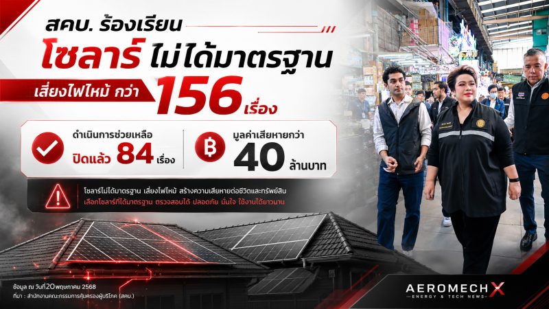 สคบ. จับมือภาคีเครือข่าย ปูพรมตรวจฉลาก “โซลาร์เซลล์”  สอบโซลาร์ ลดสเปก-เปลี่ยนยี่ห้อ-ไร้วิศวกรคุมงาน