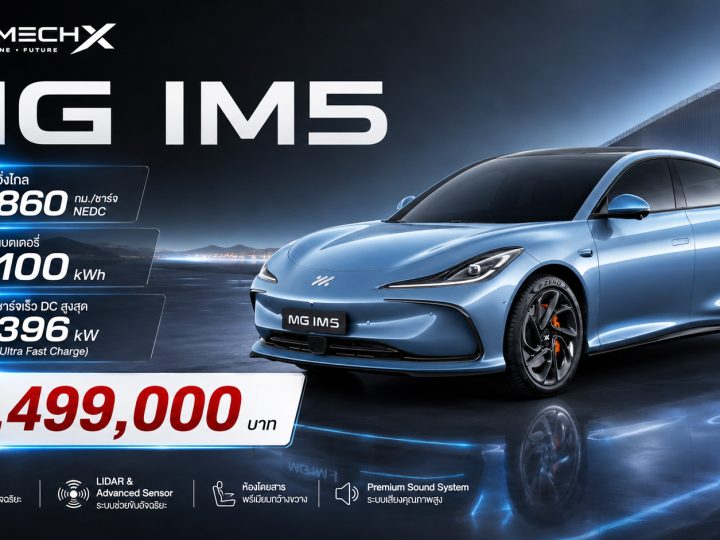 ราคา 1,499,000 บาท MG IM5 วิ่งไกล 860 กม./ชาร์จ NEDC แบตขนาด 100kWh DC 396kW