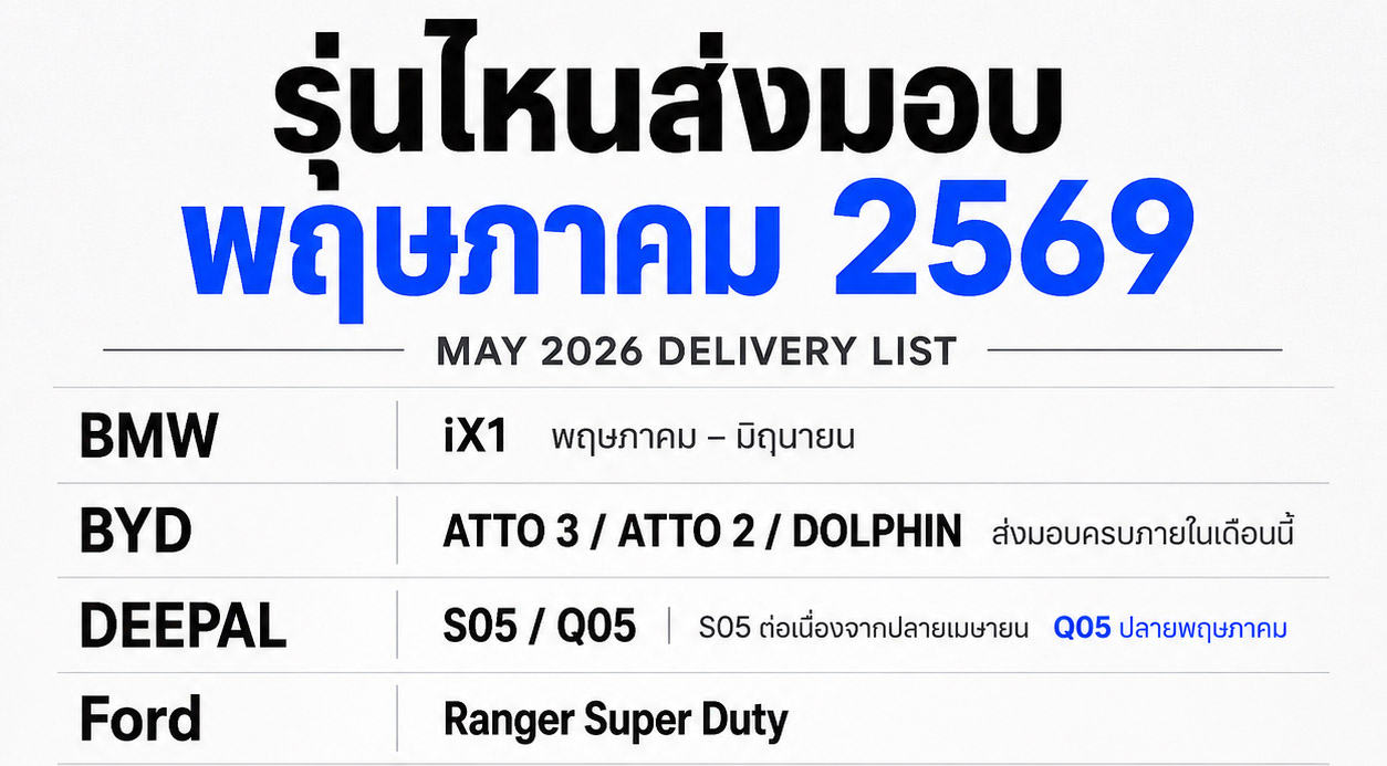 อัพเดท! การส่งมอบรถ หลังจบงาน Motor Show 2026 แบรนด์ไหนได้ขับเมื่อไหร่? ส่งมอบยังไง เดือนไหน