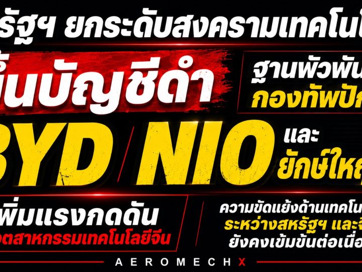 “สหรัฐฯ ขึ้นบัญชีดำ BYD, NIO, CALB, EVE Energy, Hesai และ RoboSense” ฐานพัวพันกองทัพทัพปักกิ่ง
