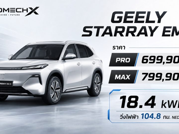 GEELY STARRAY EM-R PRO 699,900 บาท MAX 799,900 บาท 18.4kWh วิ่งไฟฟ้า 104.8 กม. NEDC