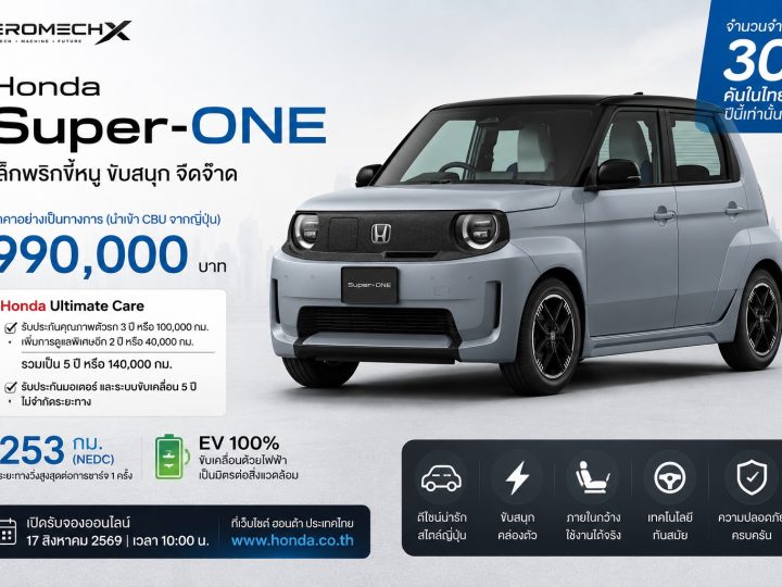 Honda Super-ONE EV รถไฟฟ้า 100% ราคาในไทย 990,000 บาท